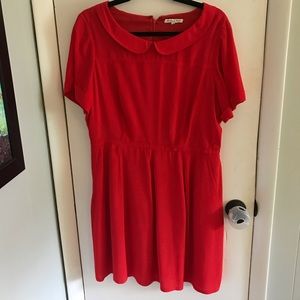 Madewell Red Dress with Peter Pan collar